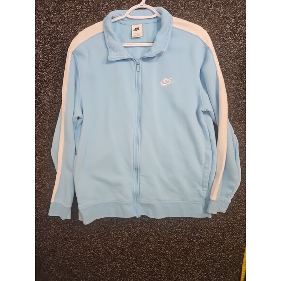 Nike Baby Blue Full Zip Collared Track Jacket Sweatshirt Large - Picture 2 of 7